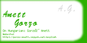 anett gorzo business card